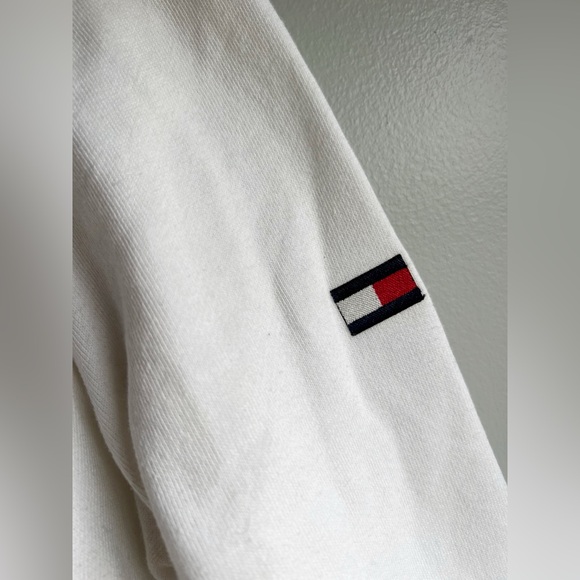 Tommy Hilfiger 1/4 Zip Pullover Sweatshirt White Women’s Large - Picture 4 of 7